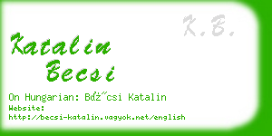 katalin becsi business card